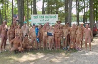 Big photo from nudist resort with all saggy tits and hairy pussies and guy's shaved dicks