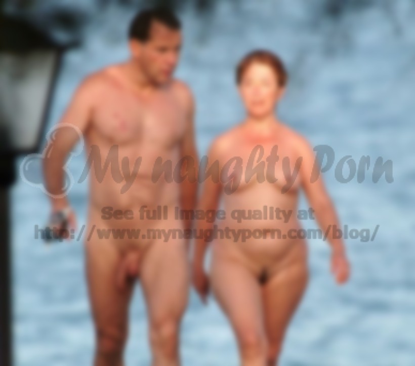 Fat Naked Nudists - Young naturist couple swimming nude and showing boy's big ...