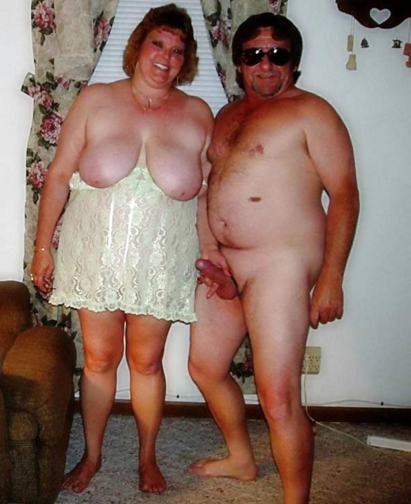 Older nudist couple with womans large breasts and shaved cunt and image Older nudist couple with womans large breasts and shaved cunt and