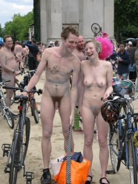 Nude school parade with lot of hairy girls and saggy tits and boys with tiny hairy penises