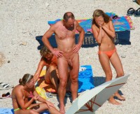 Our nudist family with father's fat shaved cock and girl's small tits