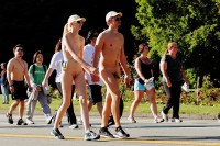 School nude parade showing classmate with semi-hard shaved cock and girl with big shaved ginger cunt and small breasts