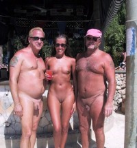 Both my old lovers have tiny shaved cocks while my shaved pussy with tiny breasts is very big