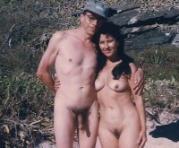 Family nude photo of dad's huge hairy cock and mom's flabby tits and big trimmed pussy