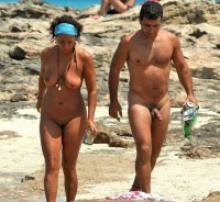 Guy with semi-hard big uncut dick is not happy with his girlfriend's tiny shaved pussy and big saggy tits