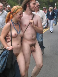 Hairy pussy with her hairy dick boy smiling at someone's small cock