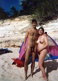 My boy with hairy uncut cock likes my firm tits and my big bush