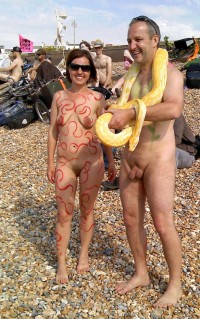 Older man with tiny uncut shaved cock with his young teen girlfriend with huge shaved pussy and small flabby tits