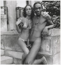 Young black couple with guy's hairy soft cut dick and girls small tits and huge unshaved pussy