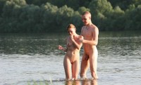 Young boy with semi-hard uncut long dick with long foreskin with his girlfriend with big pussy lips and small breasts